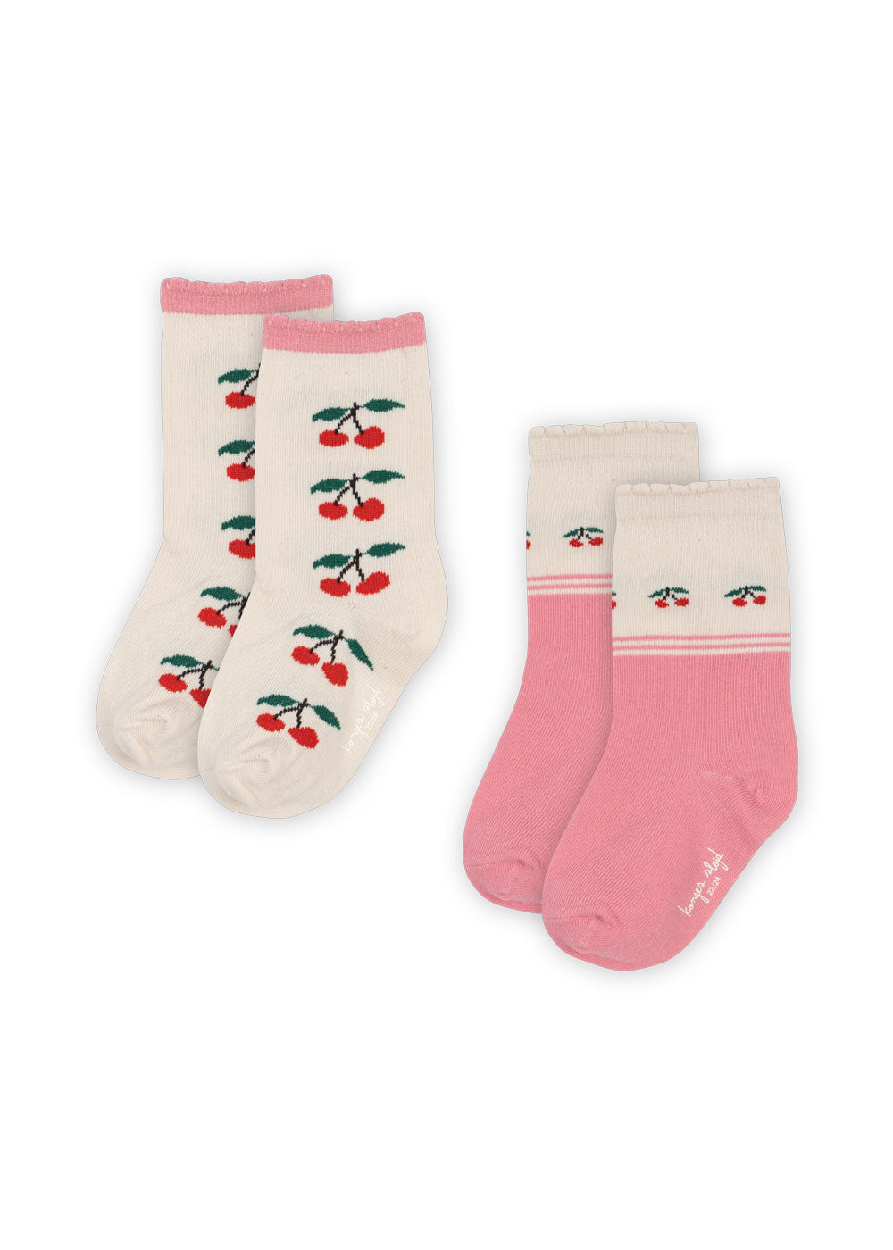2pk Jacquard Socks Cherry Mix