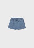 Denimshorts med sløyfe
