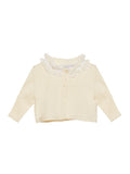 Cardigan med blondekant creme