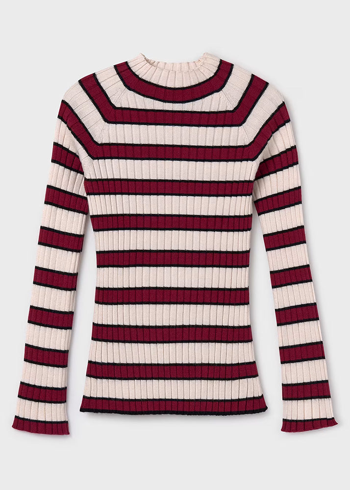 Ribbestrikket mockneck striper