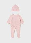 Strikket sett rosa