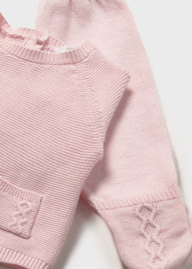 Strikket sett rosa