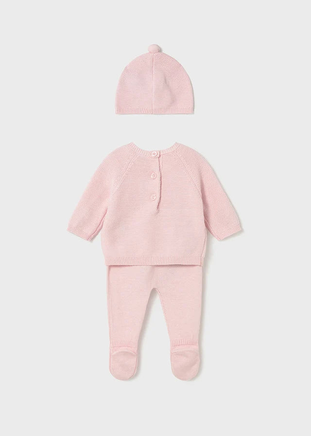 Strikket sett rosa