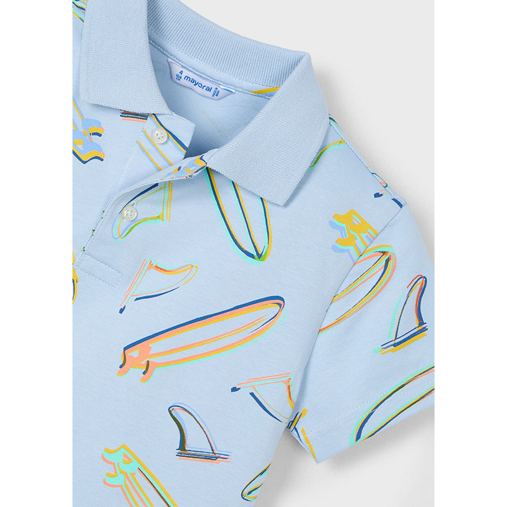 Polo-skjorte med sommerprint surf